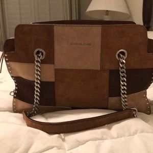 Michael Kors Brown Suede Patchwork Purse